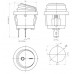 Переключатель Daier KCD1-5-101W RD, ON-OFF, 2pin, 6A 250VAC рис 4